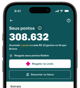 Tela do programa de pontos do aplicativo Robbin